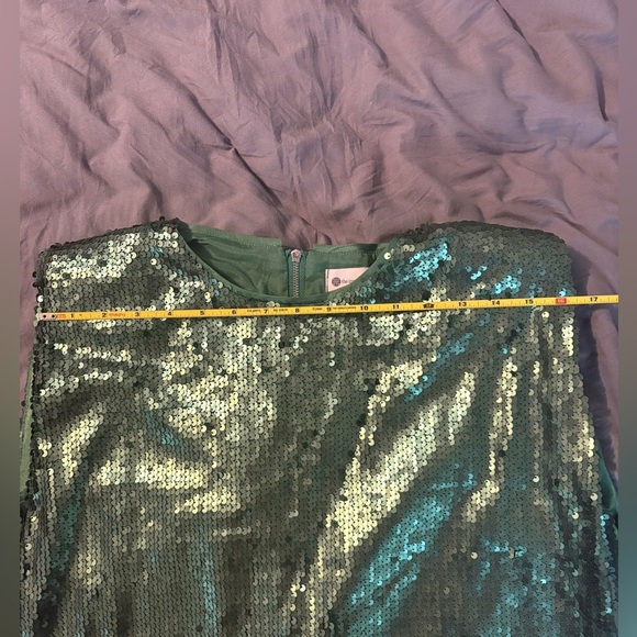 The Impeccable Pig Emerald Green Sequin Tank Blouse size L NWT - Picture 8 of 9